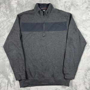 Nike Tiger Woods Collections Sweater Men Small Black Gray 1/4 Zip Mock Neck Golf